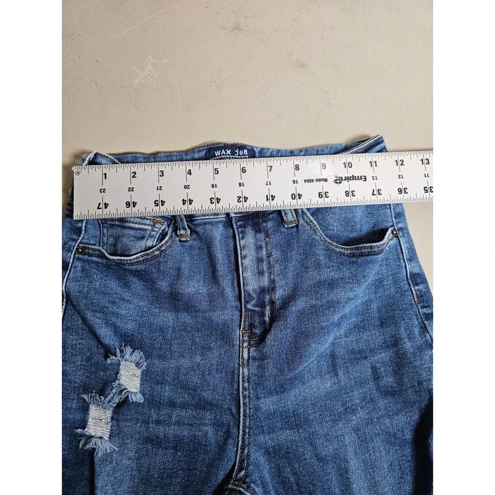 Wax Jean Los Angeles Distressed Skinny Jeans Blue Size 7/28 Distressed